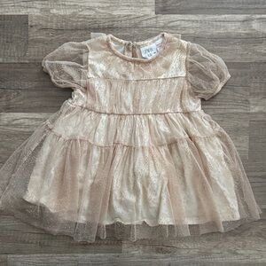 Zara Glittery Cream Tulle Dress